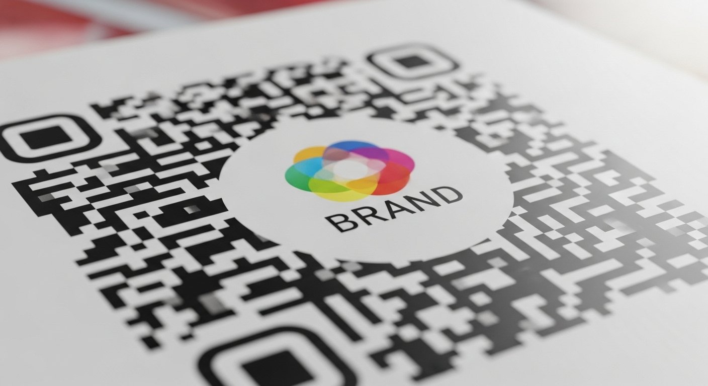 Ejemplo de un código QR con un logo en el centro, posible gracias a los altos niveles de corrección de errores.